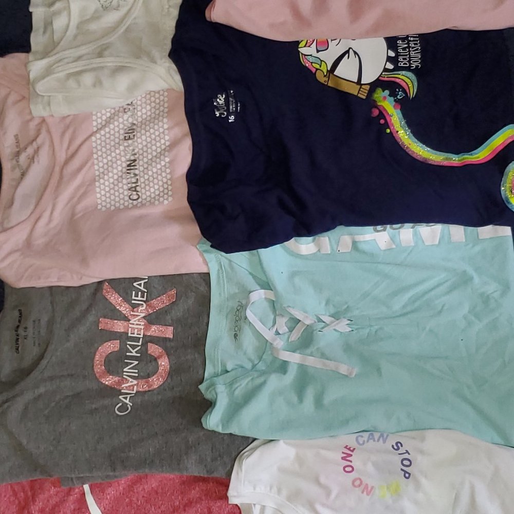 Lot 8 Girls Summer Tops Calvin Nike Justice Macys.Sz 16/XXL